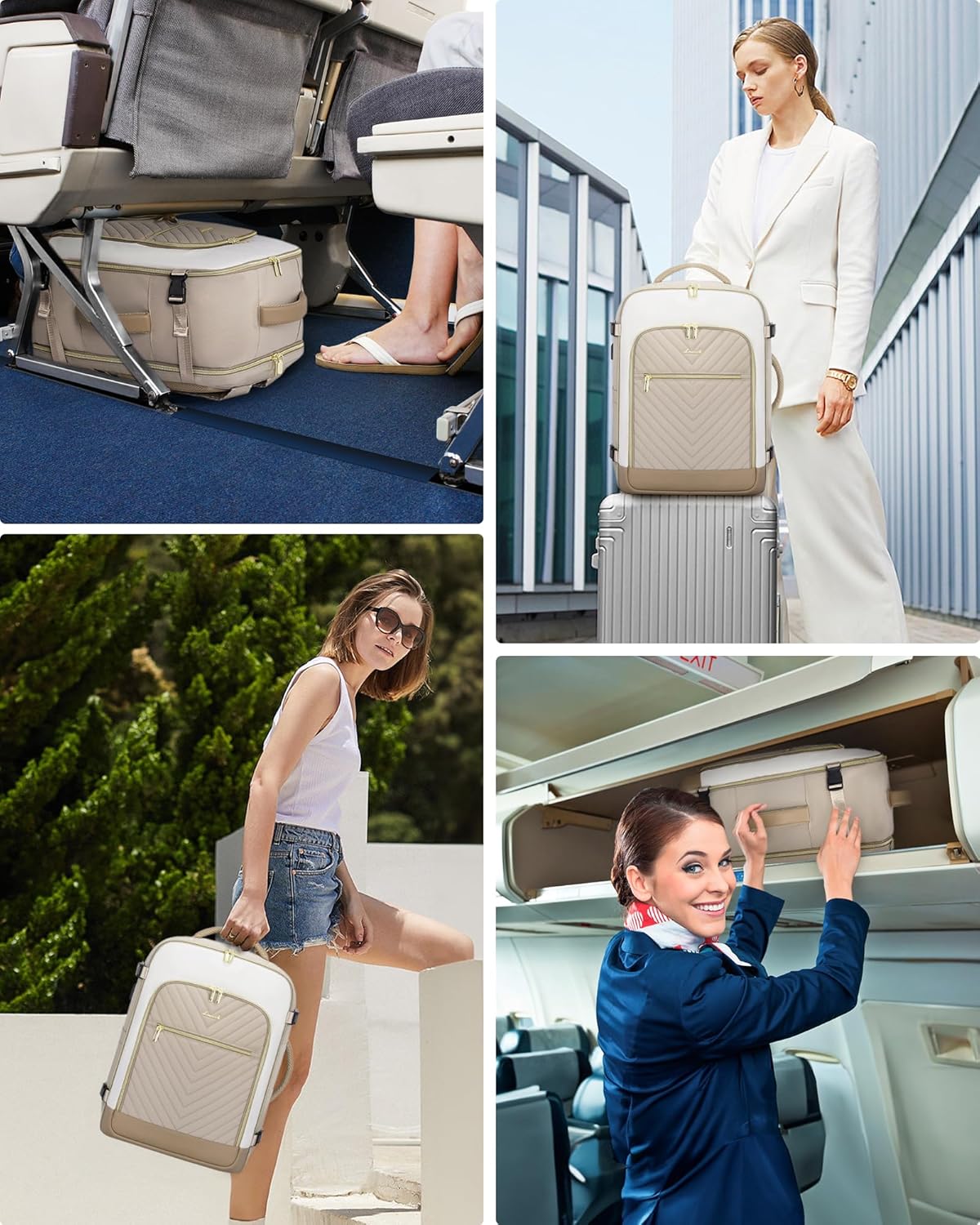 Large Travel Backpack for Women, TSA Carry on Backpack for Airplanes, 40L Personal Item Travel Bag for Women fits 17" Laptop,Waterproof Carry on Bag Airplane Approved with 3 Packing Cubes - Image 8